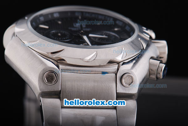 Tag Heuer Professional 200 Meters Chronograph Quartz with Black Dial and White Bezel-Small Calendar - Click Image to Close